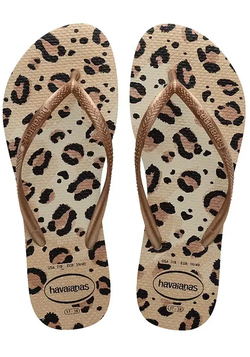 Παντόφλες Havaianas SLIM χρώμα: καφέ, 4103352.6516
