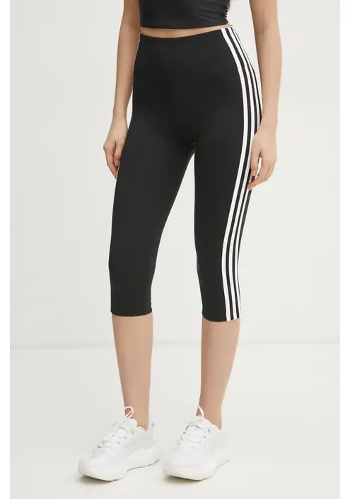 Κολάν adidas Originals 3S CAPRI LGNS χρώμα: μαύρο, JD5019