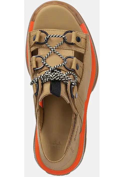 Σανδάλια nubuck Sorel REIN CB LACE PLATFORM HE χρώμα: μπεζ, 2113101263