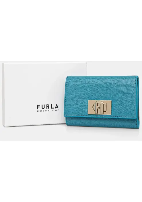 Δερμάτινο πορτοφόλι Furla γυναικείο, χρώμα: μπλε, WP00225 ARE000 TR400
