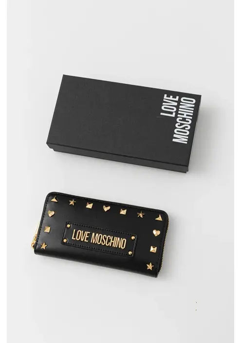 Πορτοφόλι Love Moschino χρώμα: μαύρο, JC5738PP0MKH0000