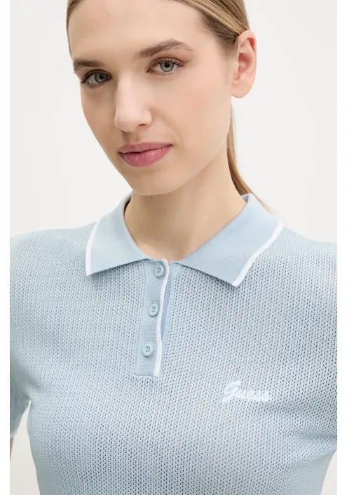 Πόλο Guess χρώμα: μπλε, V5GP00 Z3D60