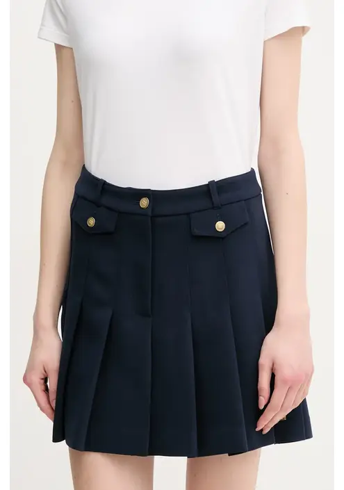 Φούστα Tommy Hilfiger χρώμα: ναυτικό μπλε, WW0WW44731
