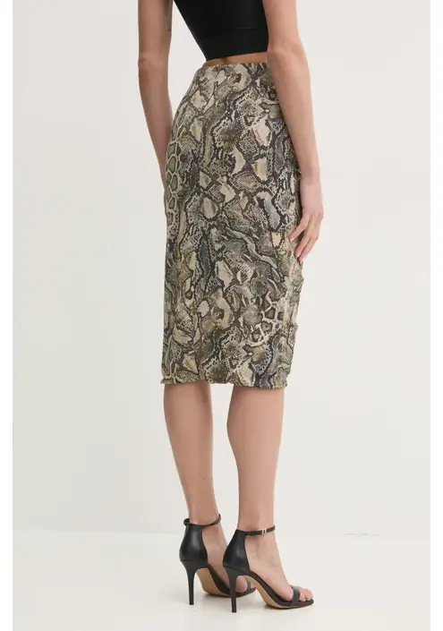 Φούστα Just Cavalli χρώμα: μπεζ, 78PAE815 JS457