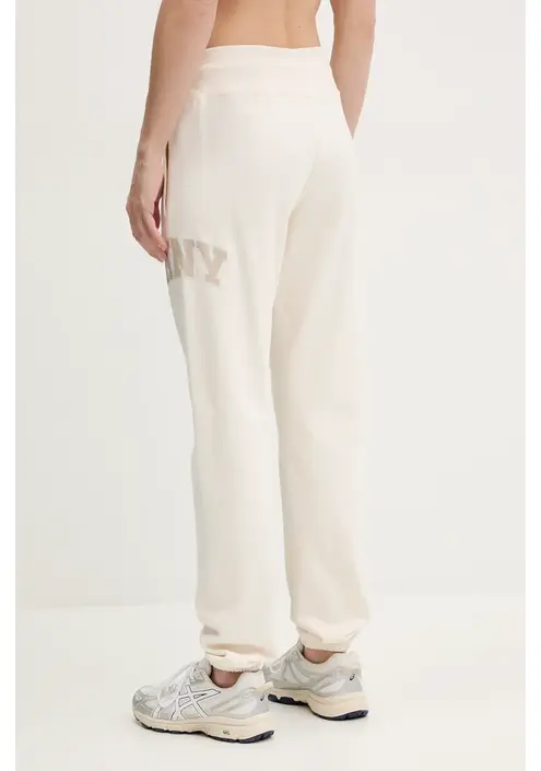 Βαμβακερό παντελόνι Dkny χρώμα: μπεζ, DP5P3615