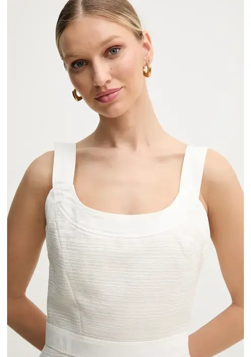 Φόρεμα Guess ELSIE χρώμα: μπεζ, W5GK77 WH610