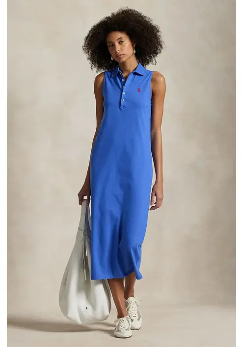 Βαμβακερό φόρεμα Polo Ralph Lauren χρώμα: μπλε, 211968292