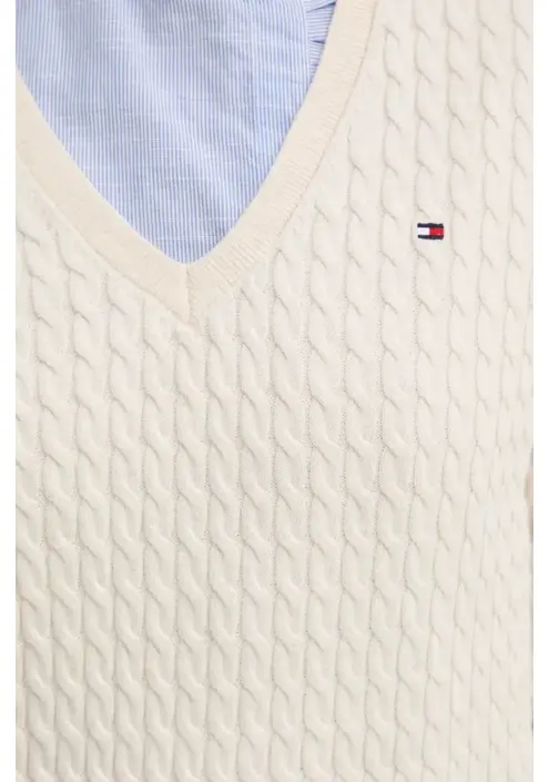 Βαμβακερό πουλόβερ Tommy Hilfiger χρώμα: μπεζ, WW0WW44987