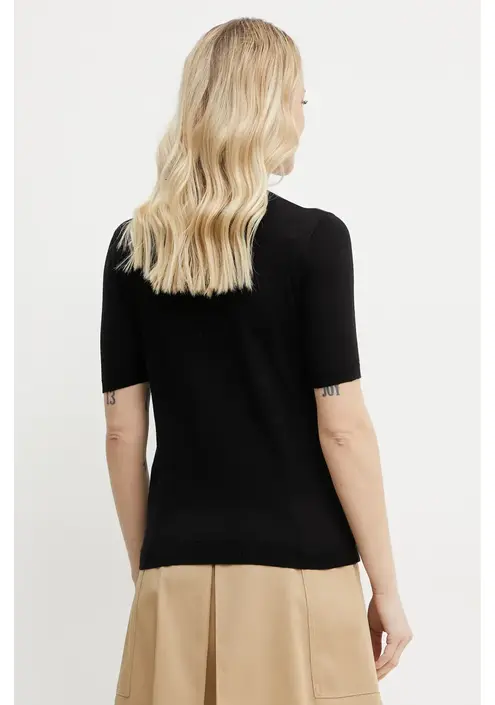 Μεταξωτό πουλόβερ Weekend Max Mara χρώμα: μαύρο, 2515361041600