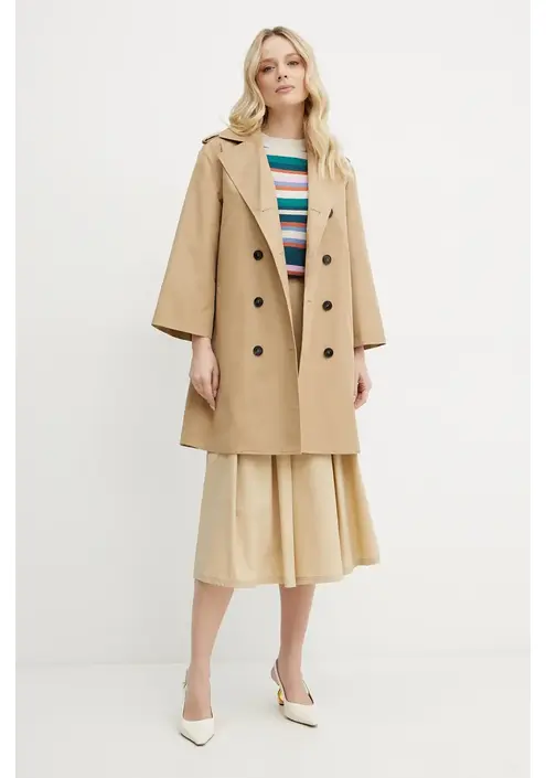 Βαμβακερό πουλόβερ Weekend Max Mara γυναικείο, χρώμα: μπεζ, 2515361161600