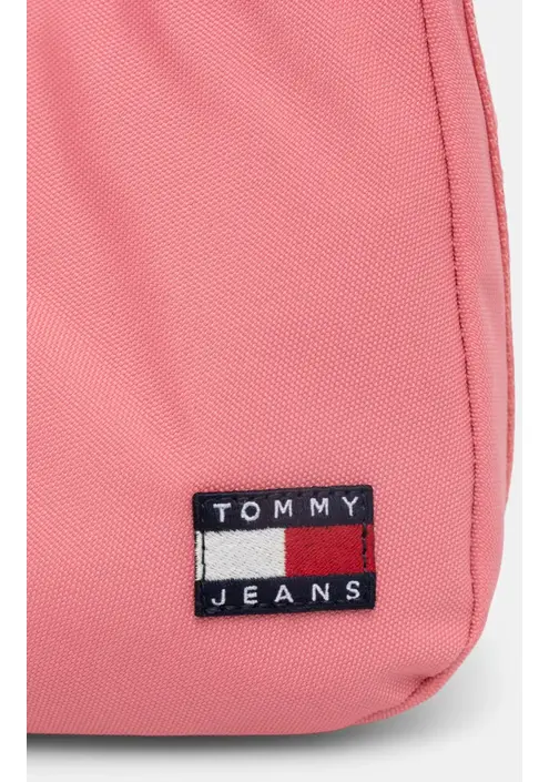 Τσάντα Tommy Jeans χρώμα: ροζ, AW0AW16958