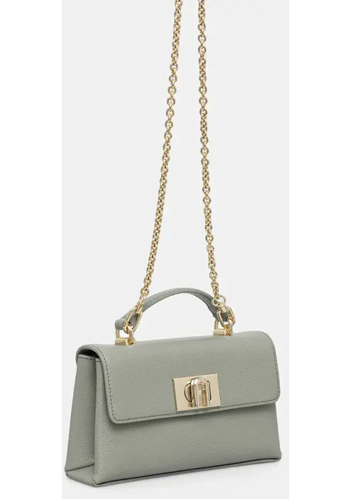 Δερμάτινη τσάντα Furla χρώμα: πράσινο, WE00423 ARE000 AG700