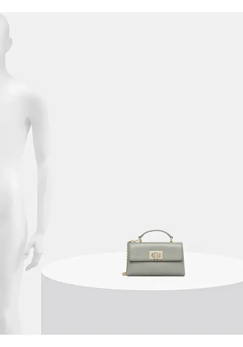 Δερμάτινη τσάντα Furla χρώμα: πράσινο, WE00423 ARE000 AG700