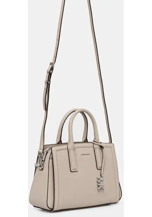 Δερμάτινη τσάντα MICHAEL Michael Kors χρώμα: μπεζ, 30S5S9IS1L