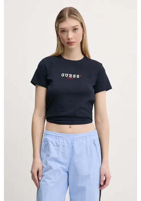 Μπλουζάκι Guess Jeans χρώμα: ναυτικό μπλε, W5RI54 J1314
