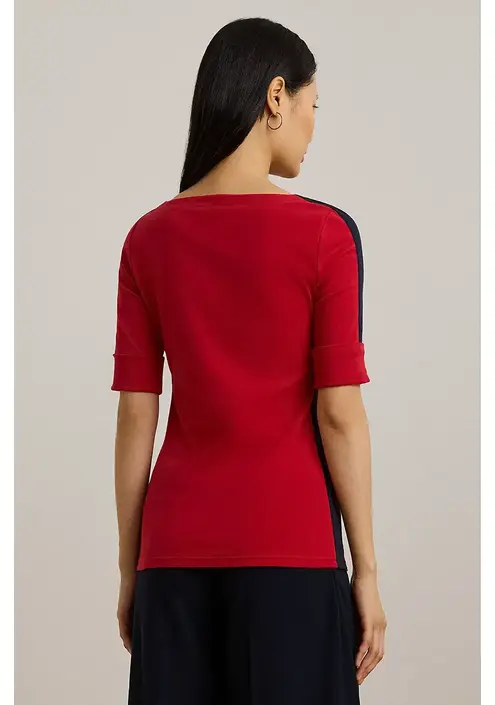 Βαμβακερό μπλουζάκι Lauren Ralph Lauren γυναικείο, χρώμα: κόκκινο, 200957589