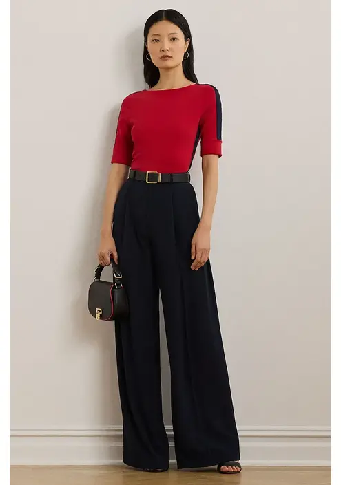 Βαμβακερό μπλουζάκι Lauren Ralph Lauren γυναικείο, χρώμα: κόκκινο, 200957589