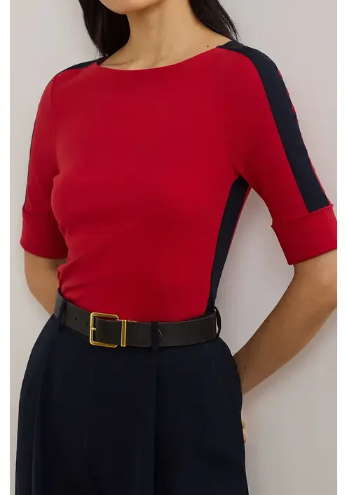 Βαμβακερό μπλουζάκι Lauren Ralph Lauren γυναικείο, χρώμα: κόκκινο, 200957589