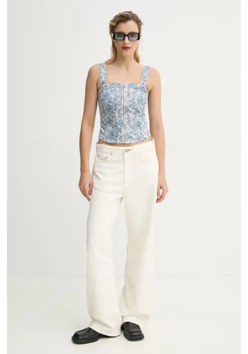 Μπλουζάκι Levi's SCULPTED BUSTIER χρώμα: μπλε, 001W4