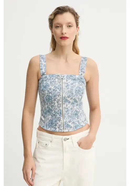Μπλουζάκι Levi's SCULPTED BUSTIER χρώμα: μπλε, 001W4
