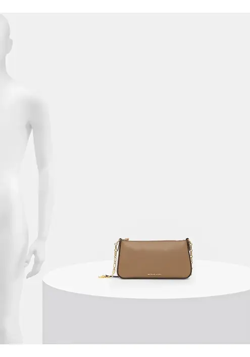 Δερμάτινη τσάντα MICHAEL Michael Kors χρώμα: καφέ, 32H3G8EW6L