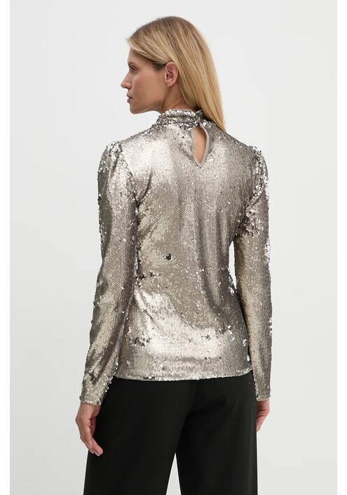 Μπλουζάκι Bruuns Bazaar MoeaBBAniqa blouse χρώμα: ασημί, BBW4155