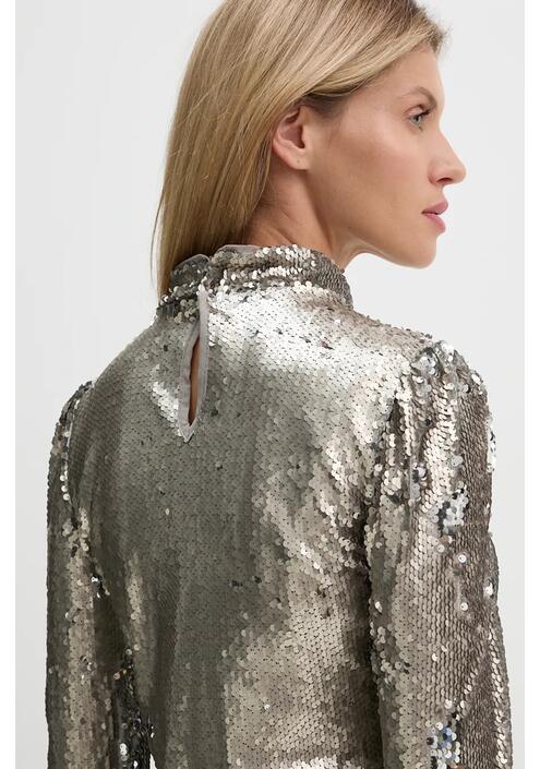 Μπλουζάκι Bruuns Bazaar MoeaBBAniqa blouse χρώμα: ασημί, BBW4155