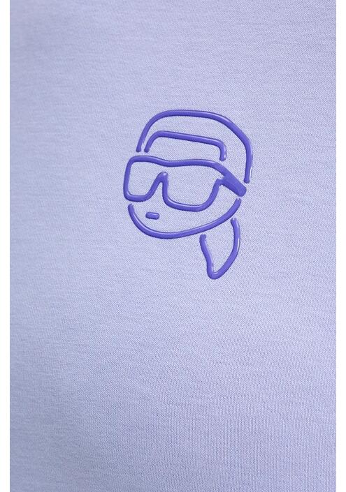 Μπλούζα Karl Lagerfeld χρώμα: μοβ, με κουκούλα, 246W1815