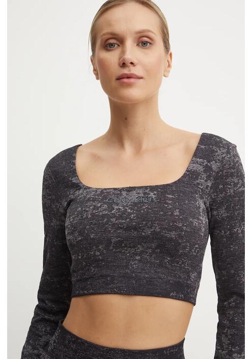 Μακρυμάνικο προπόνησης Calvin Klein Performance χρώμα: μαύρο, 00GWF4K201
