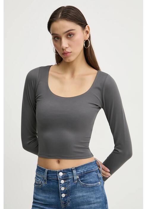 Μακρυμάνικο Hollister Co. χρώμα: γκρι, KI339-3628