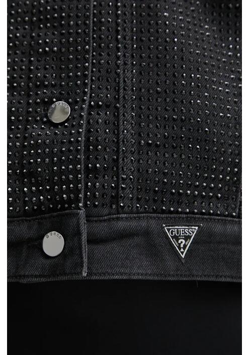 Μπουφάν Guess GILDA χρώμα: μαύρο, W4BN48 D5HM1