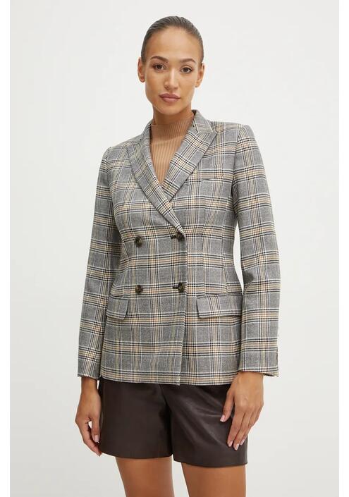 Μάλλινο σακάκι Weekend Max Mara χρώμα: μαύρο, 2425046052600
