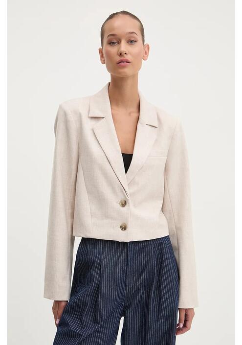 Σακάκι Abercrombie & Fitch χρώμα: μπεζ, KI144-4142