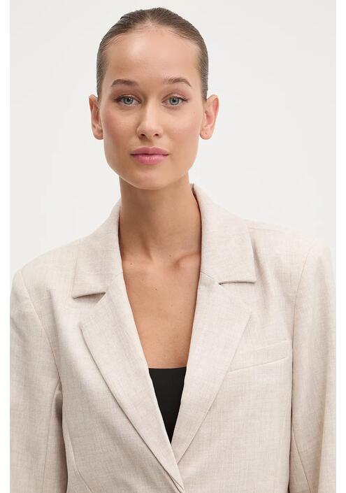Σακάκι Abercrombie & Fitch χρώμα: μπεζ, KI144-4142