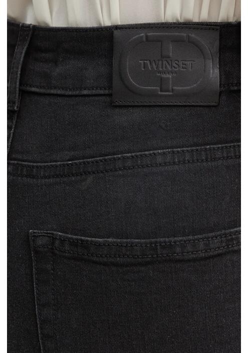 Τζιν παντελόνι Twinset χρώμα: μαύρο, 242TT2500