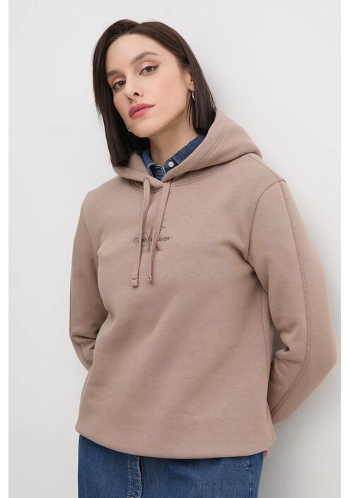 Μπλούζα Calvin Klein Jeans χρώμα: μαύρο, με κουκούλα, J20J223536