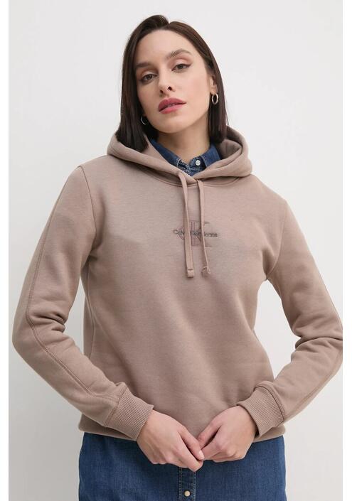Μπλούζα Calvin Klein Jeans χρώμα: μαύρο, με κουκούλα, J20J223536