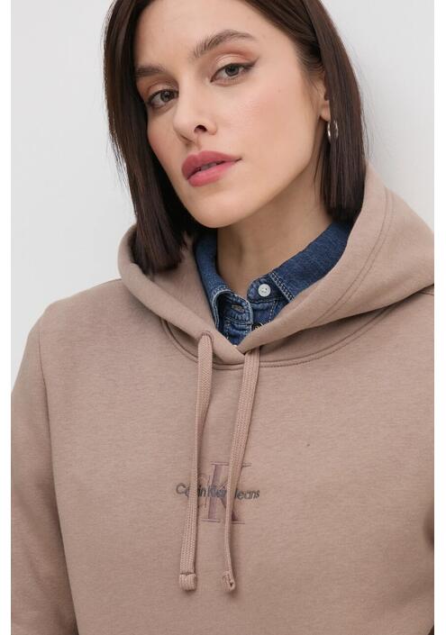 Μπλούζα Calvin Klein Jeans χρώμα: μαύρο, με κουκούλα, J20J223536