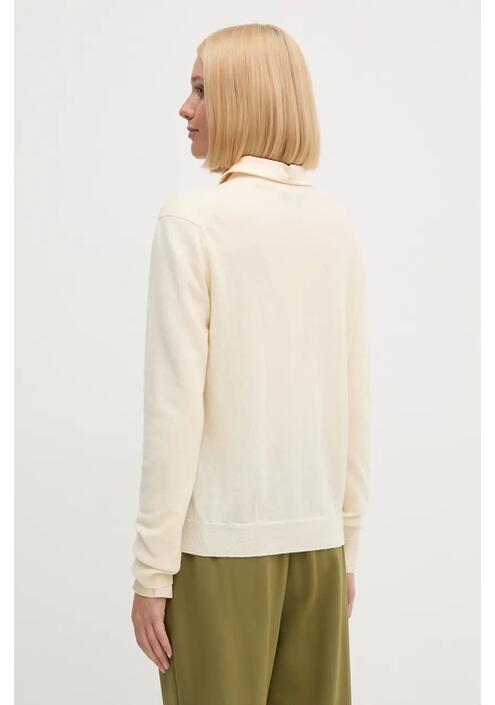 Μάλλινη ζακέτα United Colors of Benetton χρώμα: μπεζ, 1002D6879