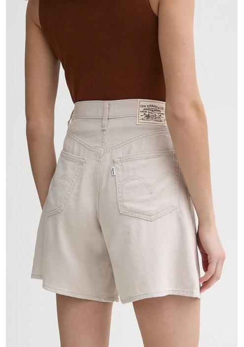 Τζιν σορτς Levi's HIGH BAGGY SHORT χρώμα: μπεζ, A9311
