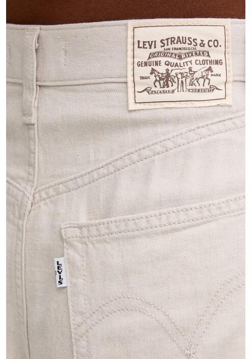 Τζιν σορτς Levi's HIGH BAGGY SHORT χρώμα: μπεζ, A9311