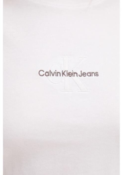 Βαμβακερό μπλουζάκι Calvin Klein Jeans γυναικείο, χρώμα: άσπρο, J20J223563