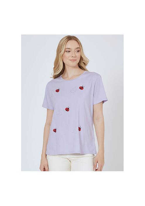 T-shirt με strass πασχαλίτσες SN7616.4867+4