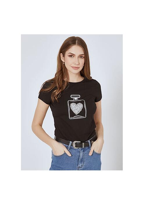 T-shirt άρωμα με strass καρδιά SN7958.4301+2