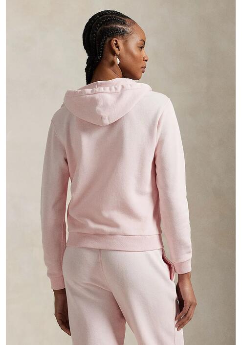 Βαμβακερή μπλούζα Polo Ralph Lauren γυναικεία, χρώμα: ροζ, με κουκούλα, 211935584