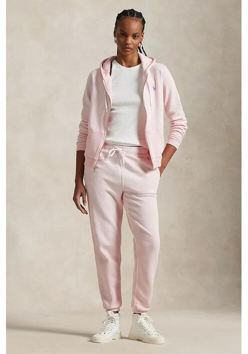 Βαμβακερή μπλούζα Polo Ralph Lauren γυναικεία, χρώμα: ροζ, με κουκούλα, 211935584