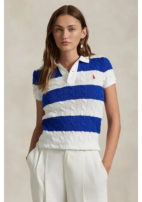 Βαμβακερό πουλόβερ Polo Ralph Lauren χρώμα: άσπρο, 211943043
