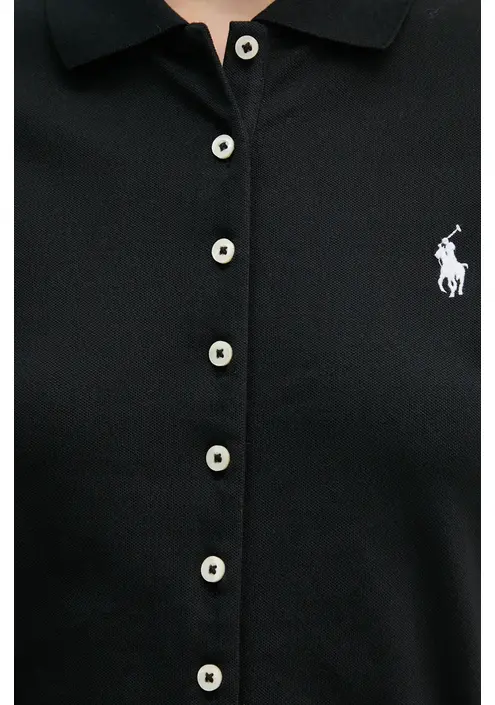 Πουκάμισο Polo Ralph Lauren χρώμα: μαύρο, 211941176