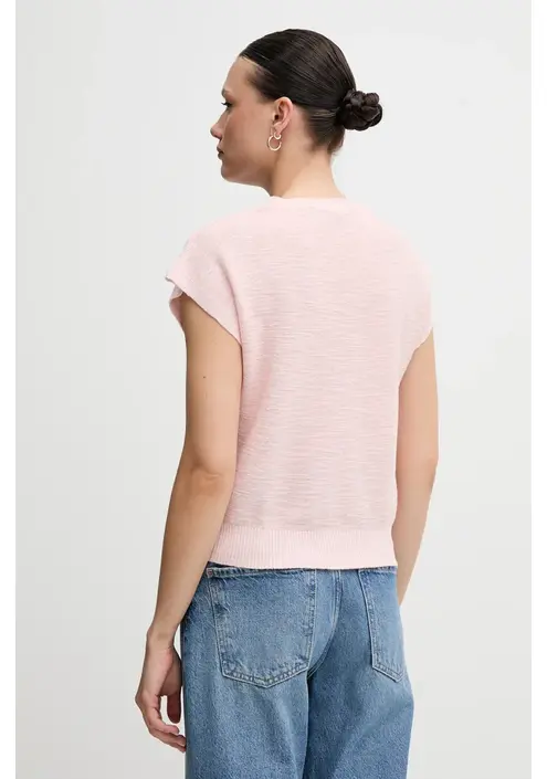 Γιλέκο με λινό μείγμα United Colors of Benetton χρώμα: πράσινο