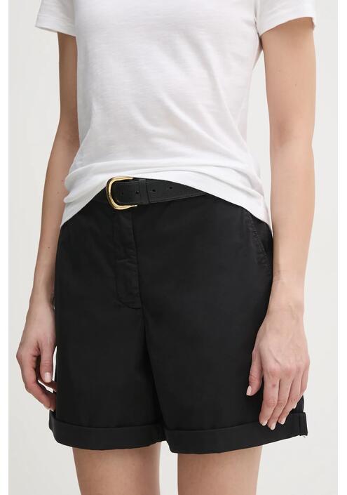 Σορτς Tommy Hilfiger χρώμα: μαύρο, γυναικείο, high waist WW0WW42457